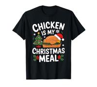 El Pollo Es Mi Comida Navideña Pollo Santa Navidad Fea Camiseta