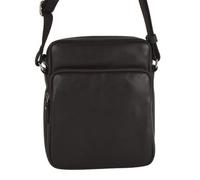 EL POTRO Bolso Bandolera Grande para Hombre, Piel Vacuno, Colección Box, Cierre de Cremallera, Herrajes Plateados, 28x21x8 cm (Marron)