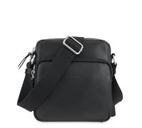 EL POTRO Bolso Bandolera Pequeño para Hombre, Piel Vacuno, Colección Box, 18x16x5 cm, Herrajes Plateados (Negro)