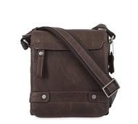EL POTRO Bolso Hombre Bandolera Mediano, Colección Berlín, Piel Sintética, Herrajes Plateados, 21 x 18 x 7.50 cm (Marron)