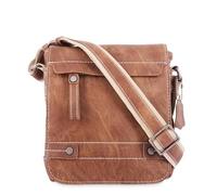 EL POTRO Bolso Hombre Bandolera Mediano, Colección Berlín, Piel Sintética, Herrajes Plateados, 21 x 18 x 7.50 cm (Cuero)