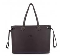 EL POTRO Bolso Tote Grande Angula, Lona Marron, Semirrígido, Cierre de Cremallera, Herrajes Plateados, 40 x 29 x 15 cm (Marron)