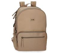 El Potro Lana Mochila para Portátil Adaptable a Carro 14" Beige 30x40x11 cms Poliéster y PU