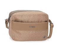 El Potro Luna Bandolera Dos Compartimentos Beige, 25x18x7 cms, Poliéster con Detalles en Piel Sintética by Joumma Bags