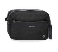 El Potro Luna Bandolera Dos Compartimentos Negro, 25x18x7 cms, Poliéster con Detalles en Piel Sintética by Joumma Bags