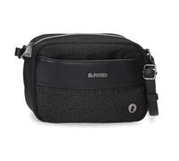 El Potro Luna Bandolera Negro 21x14x6 cms Poliéster con Detalles en Piel Sintética by Joumma Bags