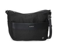 El Potro Luna Bolso Bandolera Negro, 32x25x11 cms, Poliéster con Detalles en Piel Sintética by Joumma Bags