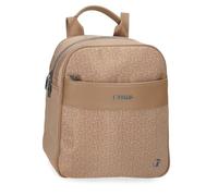 El Potro Luna Mochila Casual Beige, 24x28x10 cms, Poliéster con Detalles en Piel Sintética 6.72L, by Joumma Bags