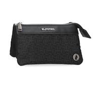 El Potro Luna Monedero Neceser Negro 17,5x9,5x2 cms Poliéster con Detalles en Piel Sintética by Joumma Bags