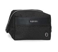 El Potro Luna Neceser Negro 17,5x10,5x9,5 cms Poliéster con Detalles en Piel Sintética by Joumma Bags
