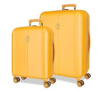 El Potro Vera Juego de Maletas Amarillo 55/70 cms Rígida ABS Cierre TSA 118L 6,98 kgs 4 Ruedas Dobles Equipaje Mano