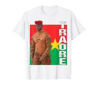 El Presidente de Burkina Faso, Capitán Ibrahim Traoré Camiseta gráfica económica, Hombre, Blanco, S