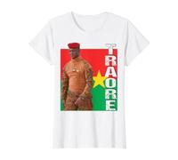 El Presidente de Burkina Faso, Capitán Ibrahim Traoré Camiseta gráfica económica, Mujer, Blanco, M