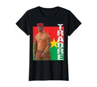 El Presidente de Burkina Faso, Capitán Ibrahim Traoré Camiseta gráfica económica, Mujer, Negro, XS