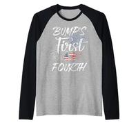 El Primer 4 de Julio de Bump Embarazo Independencia Patriótica Camiseta Manga Raglan