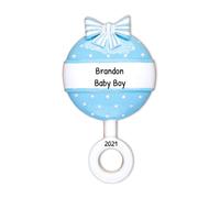 El primer adorno navideo del beb personalizado 2024 - adorno de navidad personalizado para beb, primer traj de navidad azul, adorno para baby show