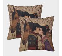 El Primer Beso Entre un Joven Campesino y una Muchacha Fundas De Almohada Cojines Decorativos Impresos En 3D,para Sofá Cama 40x40cm 2 Paquetes