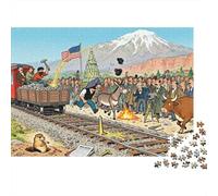 El Primer ferrocarril transcontinental Puzzle De Madera Impermeable DIY Puzzles De 1000 Piezas para Adultos Desafiante Y Estimulante Rompecabezas para Juegos Desafiantes