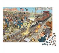 El Primer ferrocarril transcontinental Puzzle De Madera Impermeable DIY Puzzles De 1000 Piezas Regalos para Adultos Desafiante Y Estimulante Rompecabezas Decoración del Hogar