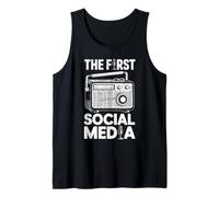 El Primer micrófono de Radio Vintage para Redes sociales Camiseta sin Mangas