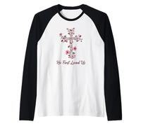 Él Primero Nos Amó Escritura Cristiana Fe Amor Cruz Camiseta Manga Raglan