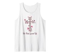 Él Primero Nos Amó Escritura Cristiana Fe Amor Cruz Camiseta sin Mangas