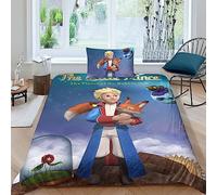 El Principito Juego De Funda De Nórdicas para Jóvenes, para Niños Y Niñas,Funda De Edredón con Animación 3D,Juego De Ropa De Cama, Microfibra Single(135x200cm)