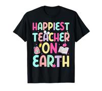 El Profesor más Feliz de la Tierra Divertido Regreso a la Escuela Mujeres Hombres Camiseta