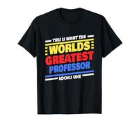 El Profesor más Grande del Mundo Diciendo un Profesor Divertido Camiseta gráfica económica, Hombre, Negro, L