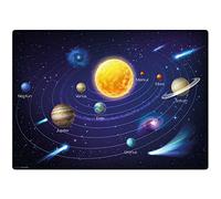 El protector de escritorio original para niños - "Planetas del espacio en el sistema solar" - de vinilo premium para una sensación ergonómica de escritura - 60 x 40 cm - antideslizante y lavable -
