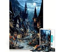 El Pueblo de Las Brujas Rompecabezas de 1000 Piezas para Adolescentes Mejora la Memoria Diversión Relajante Bordes precisos Regalo Original 50x75cm