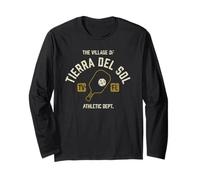 El pueblo de Tierra Del Sol Pickleball Diseño envejecido Manga Larga