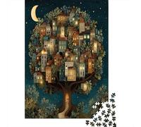 El Pueblo se Encuentra bajo un árbol Gigante 1000 Piezas Rompecabezas para Adultos para Amantes O Amigos Imposable 38x26cm/1000pcs