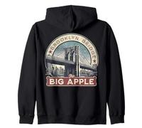 El puente de Brooklyn de la Gran Manzana es Retro Vintage de Nueva York Sudadera con Capucha