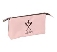 EL PULPO ROSA - Portatodo Triple, Estuche Infantil, Estuche Niño, Ideal para Niños en Edad Escolar, Cómodo y Versátil, Calidad y Resistencia, 22x3x12 cm