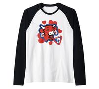 El Queso de Vaca Que ríe Amor Corazones Día de San Valentín Camiseta Manga Raglan