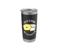 El queso es gouda, pero he visto un juego de palabras con comida feta Vaso térmico de acero inoxidable de doble pared