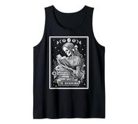 El ratón de Biblioteca Lector de Libros Lectura Tarot Tarjeta Luna Bruja Camiseta sin Mangas