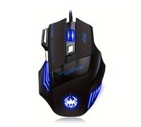 El ratón gaming con cable Zelotes un diseño ergonómico, iluminación LED RGB y 7 botones, lo que lo compatible con que utilizan Mac Pro, PCs, laptops y computadoras de escritorio.