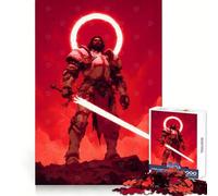 El Redentor - Llama de los Justos - Caballero Rojo con Espada Brillante Rompecabezas para Adolescentes 1000 Piezas Mejora la Memoria Disfruta Bordes Limpios 38x52cm