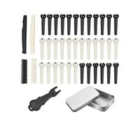 El reemplazo profesional del pin del puente de guitarra acústica incluye un sillín de pin y un extractor de metal para fijar el pin del puente de guitarra a las cuerdas de forma segura