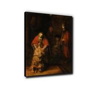 "El regreso del hijo pródigo" Cuadros Religiosos Listo para Colgar Impresiones en Lienzo Reproducciones Obras de Arte Decoración de Pared 50x65cm Negro Enmarcado