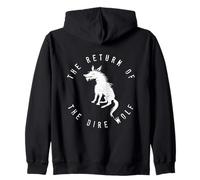 El Regreso del Lobo Terrible Antiguo Dibujado a Mano gráfico Sudadera con Capucha