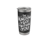 El reino de Dios está dentro de ti, Lucas 17:21, Biblia vintage Vaso térmico de acero inoxidable de doble pared
