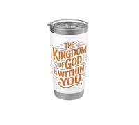 El reino de Dios está dentro de ti, Lucas 17:21, Biblia vintage Vaso térmico de acero inoxidable de doble pared