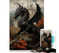 El Reino del Dragón - Rompecabezas de 1000 Piezas para Adolescentes Mejora la Memoria, diversión Relajante, Bordes precisos, Regalo Original 38x52cm