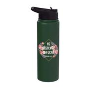 Él restaura mi alma Biblia Salmo 23 3 Mujeres florales Cristianas Stainless Steel Insulated Water Bottle