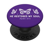 él restaura mi Alma Cristiano Hombre y Mujer aman a Dios y Jesús PopSockets PopGrip Adhesivo