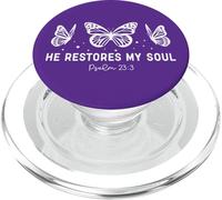 él restaura mi Alma Cristiano Hombre y Mujer aman a Dios y Jesús PopSockets PopGrip para MagSafe