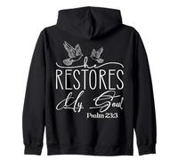 Él Restaura Mi Alma Salmo 23:3 Diseño Espiritual Sudadera con Capucha